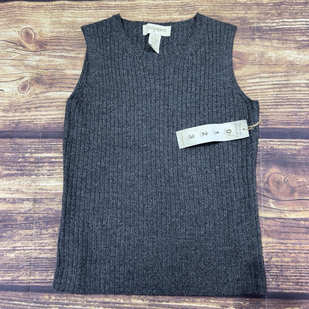 Easy Spirit Wool Blend Sweater Vest Gray Size 0 Preppy Y2K